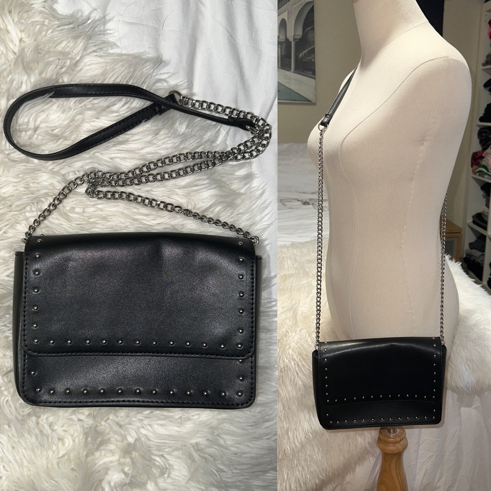 Forever 21 | NWOT Faux Leather Crossbody Shoulder Bag Chain Strap Riveted Square
